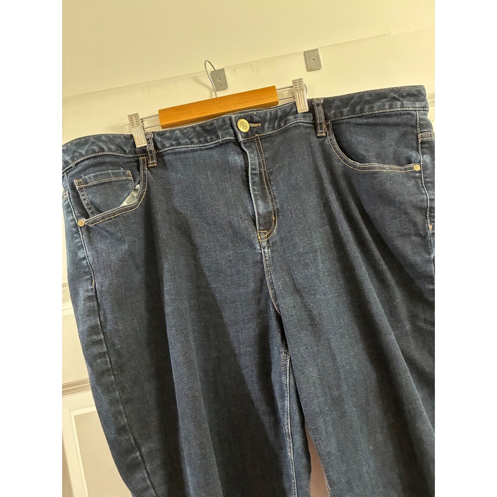 Lane Bryant Genius Fit Bootcut Jeans Dark Wash Raw Hem Size 26 Regular